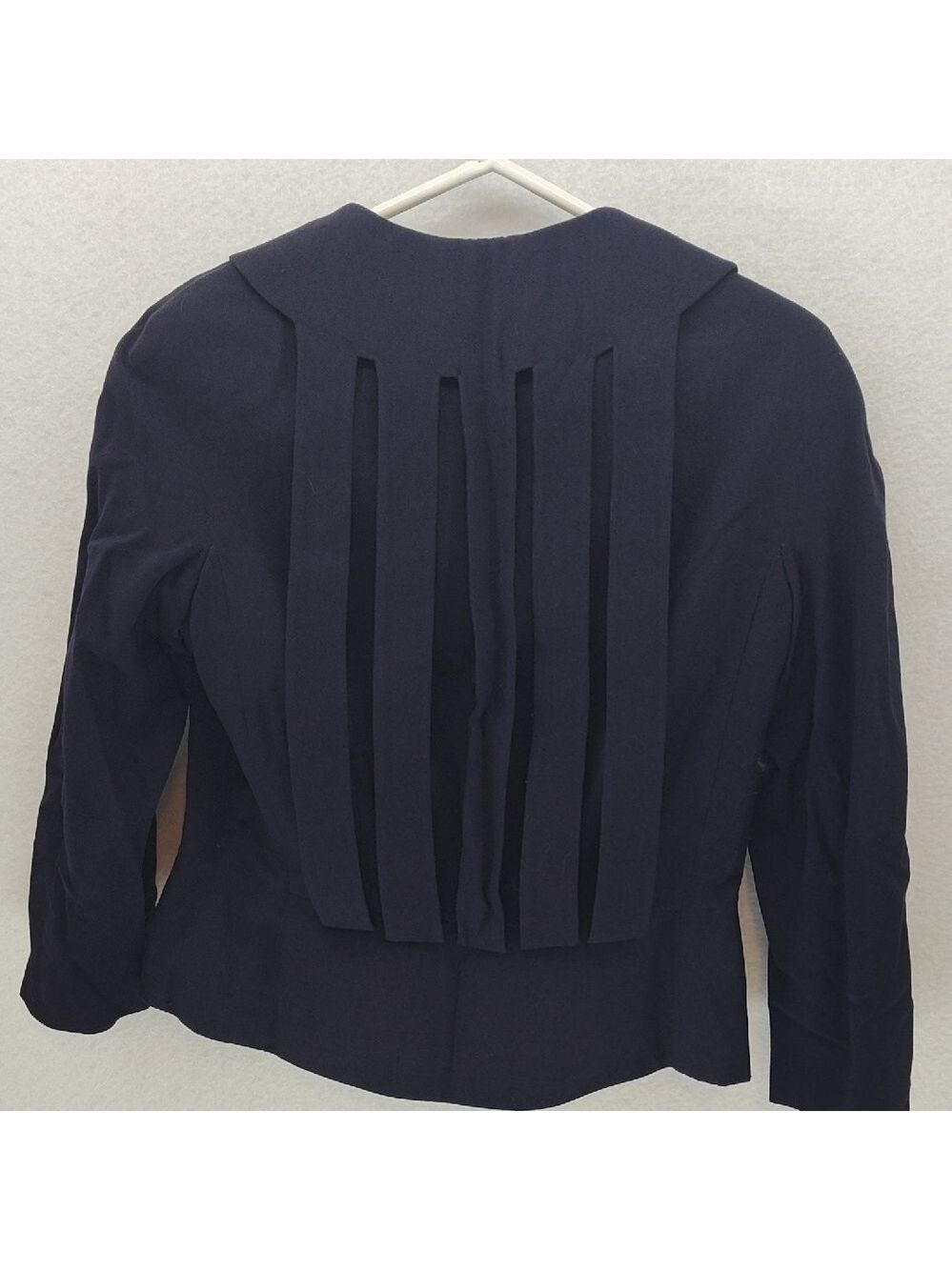 Classic Navy Blazer with Rounded Collar K - Picture 3 of 5